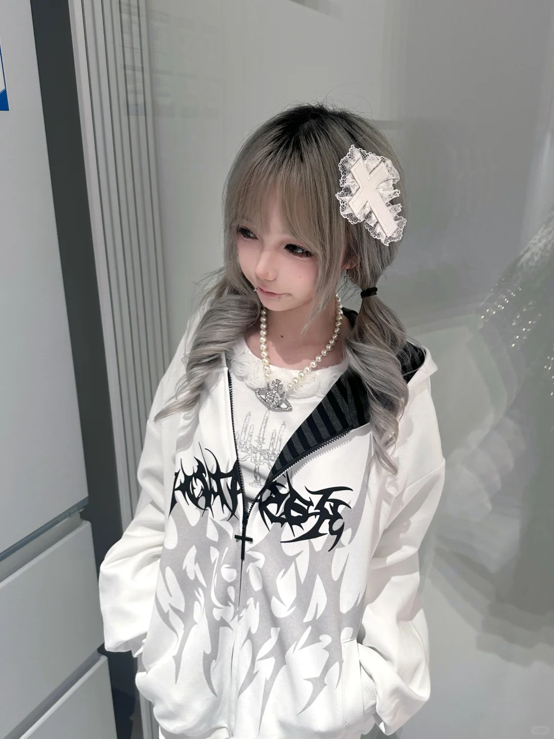 Fierce Tattoo Hoodie Coat [Fleece-Lined] Subculture Gothic Rock Punk Dark Y2K E-girl Hooded Sweatshirt Jacket