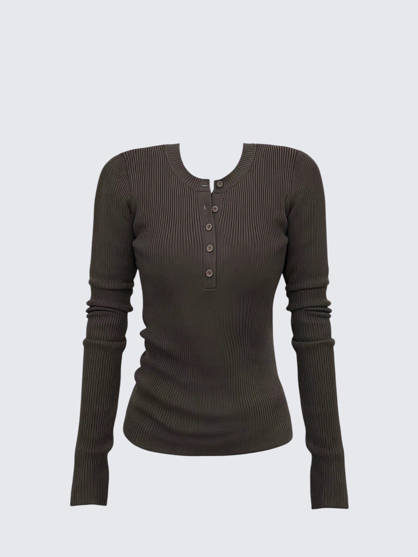 Henley Vintage Knit Sweater Women