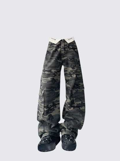 American Cuffed Camo Denim Pants