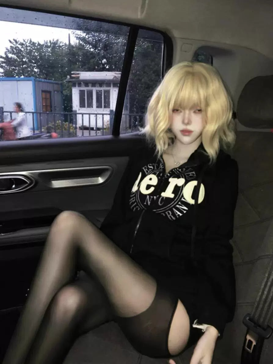 Black Subculture Punk Rock Gothic Y2K E-girl Retro Autumn/Winter Niche Jacket