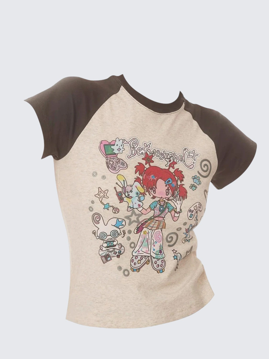 American Raglan Short Sleeve Crop Top