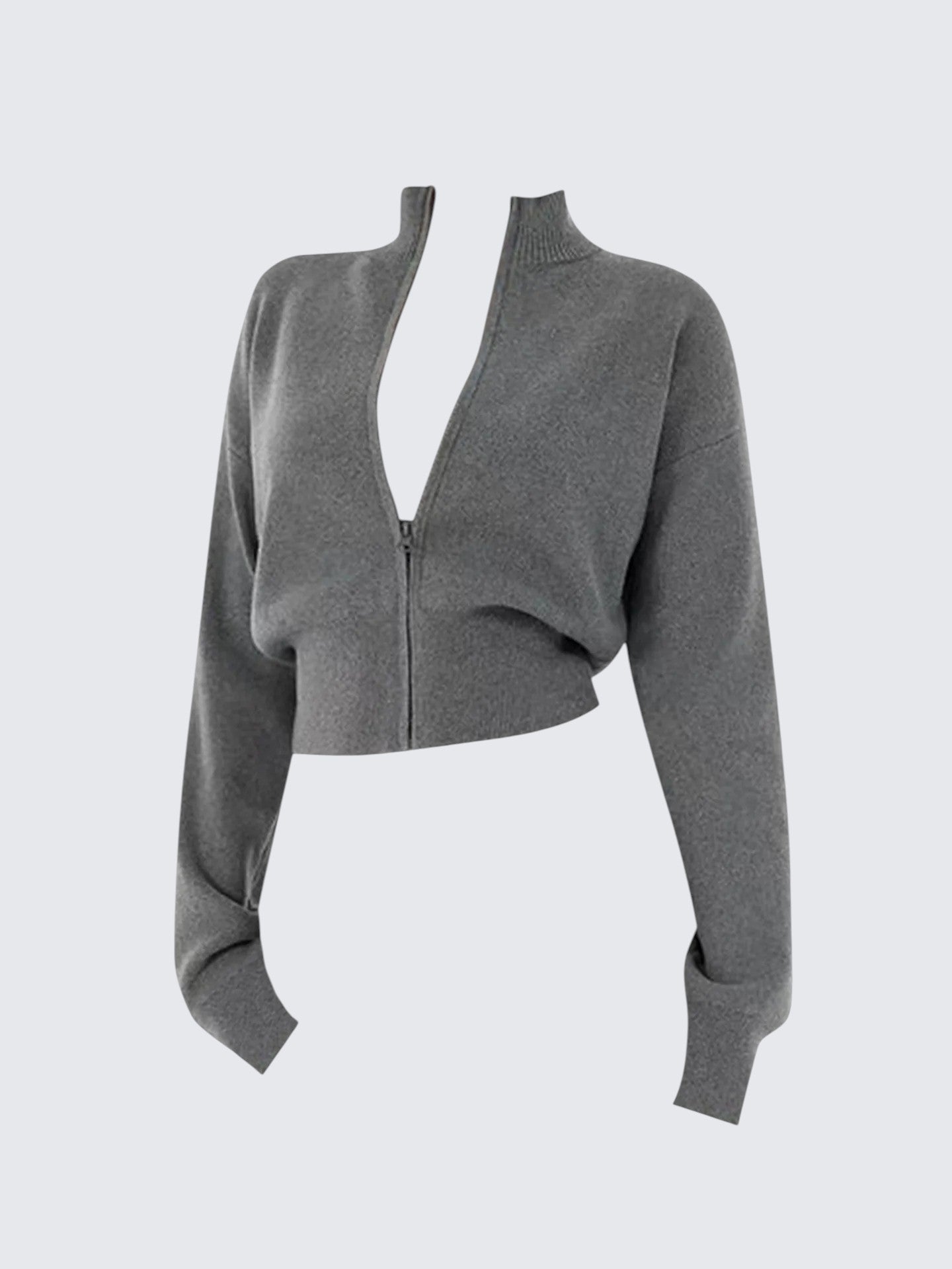 Minimal Zip Knit Cardigan