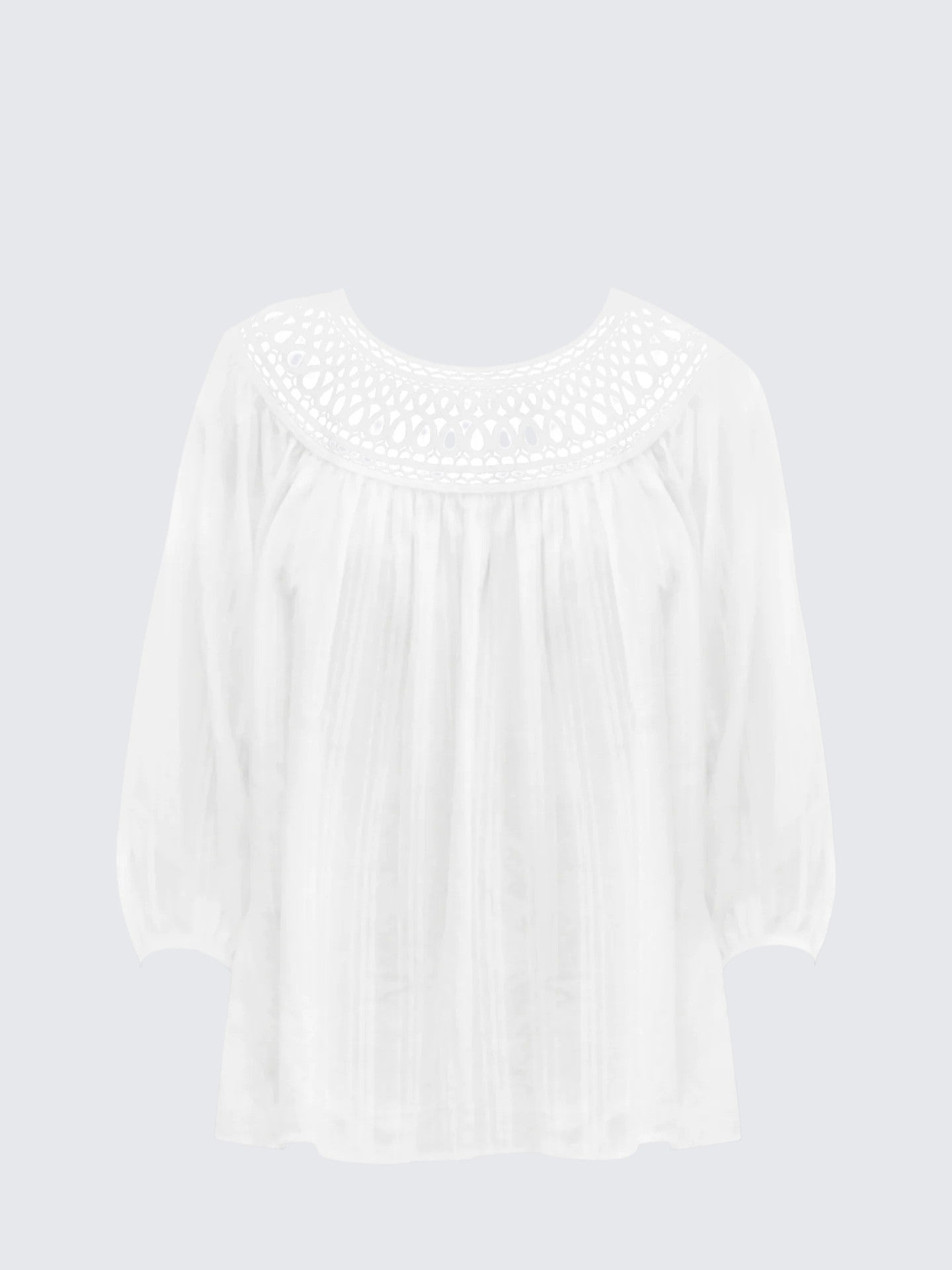 Ivory Round Neck Blouse Women