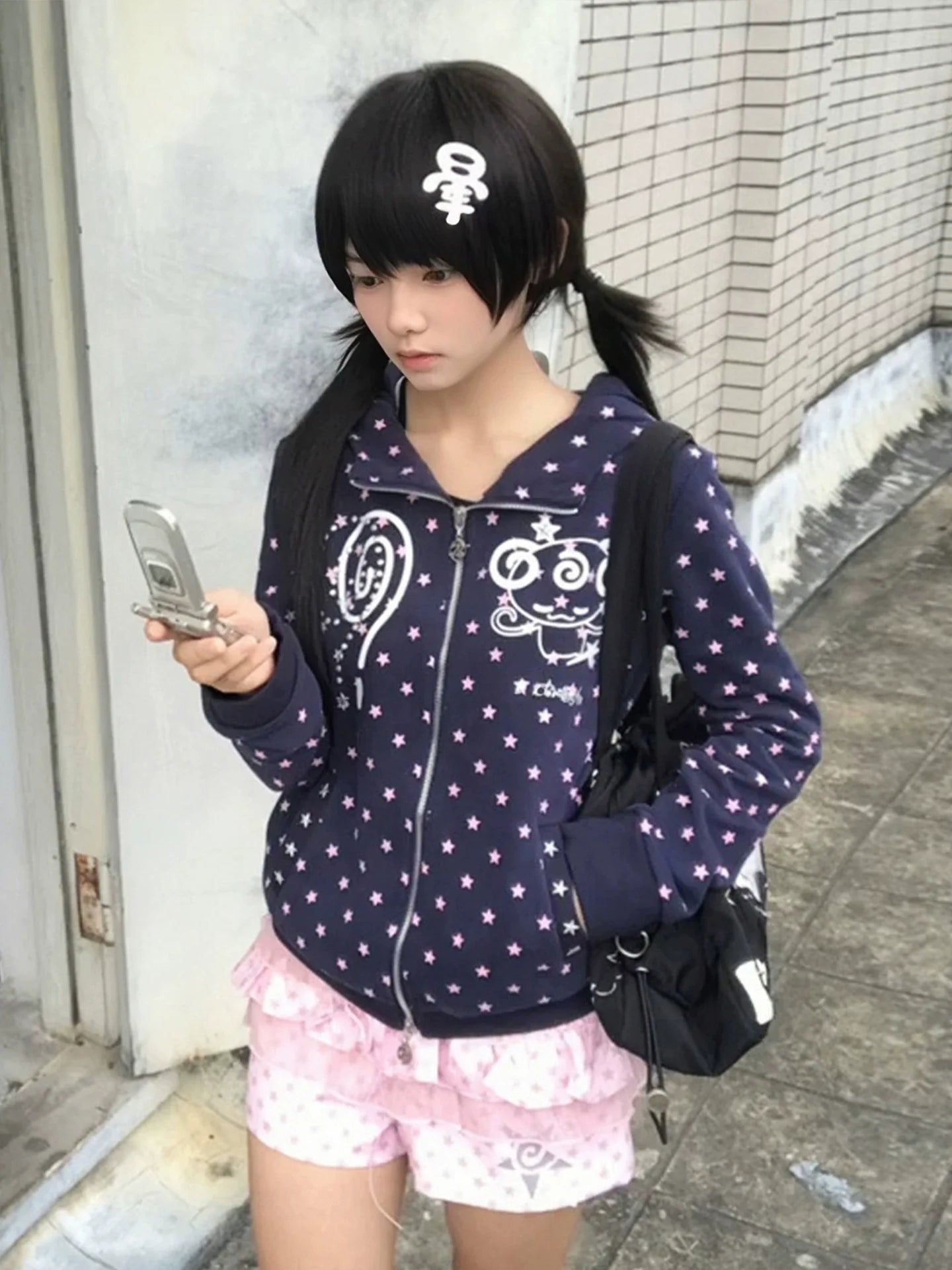 Devil Hoodie Double Zip-Up Jacket for Autumn Winter