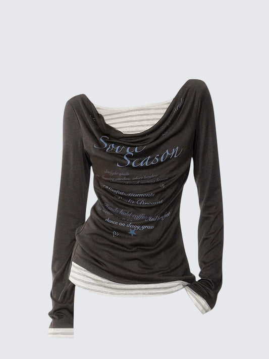 Cool Touch Layered Stripe Tee Women