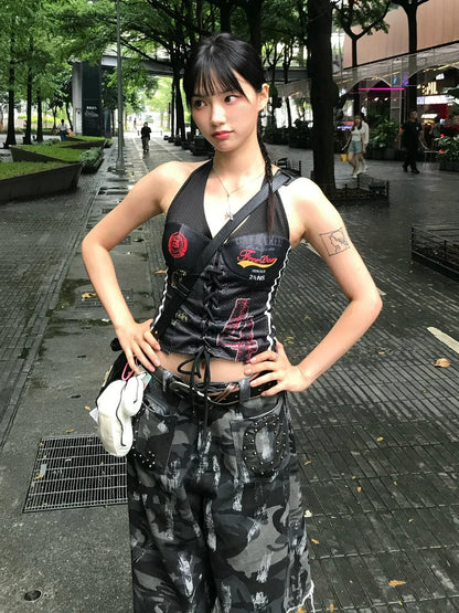 Retro Sports Jersey Cami Adjustable Tank Top