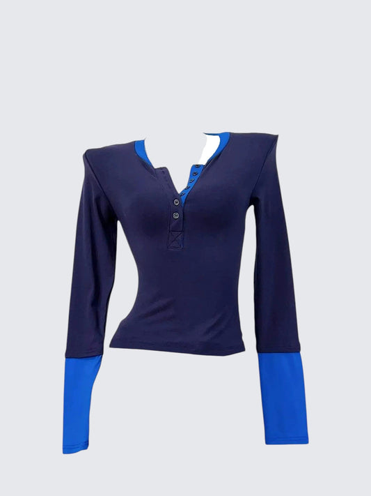 American Henley Long Sleeve Tee