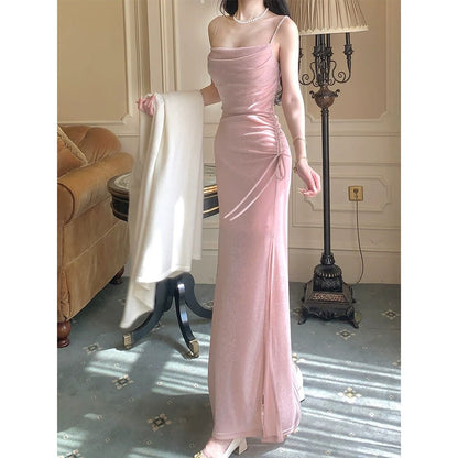 Knitted Halter Gown Adult Evening Prom Dress