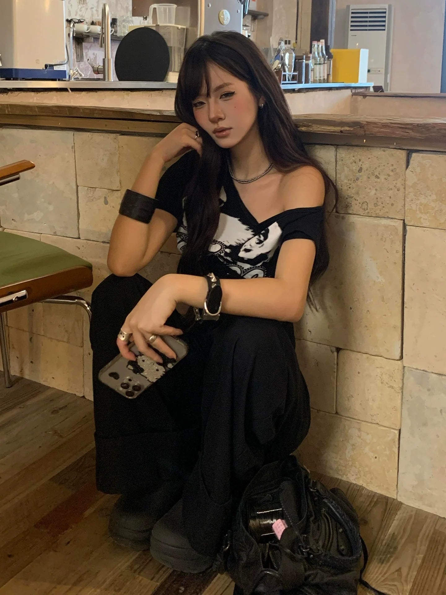 Y2K Hot Girl Off-Shoulder Lace-Up Corset Tee  Slim Fit Cropped Summer Top