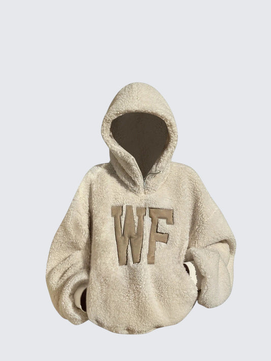 Beige Fleece Hoodie