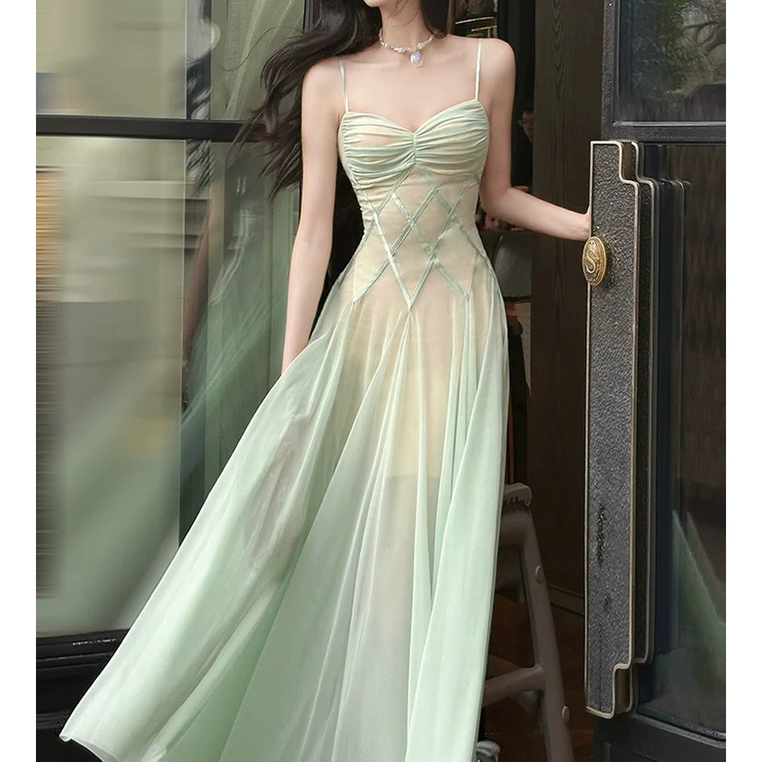 Green Tulle Fairy Gown Prom Dress