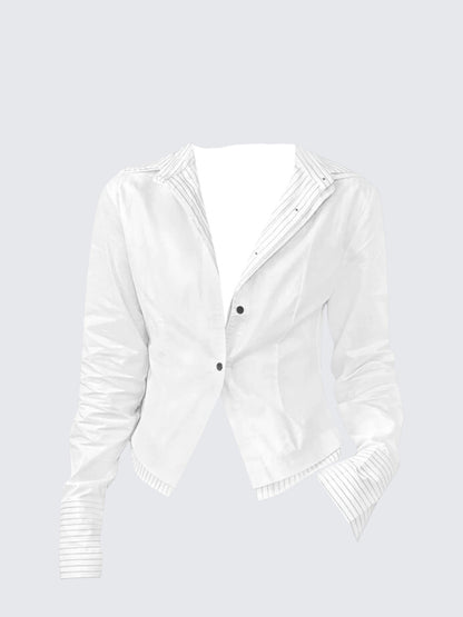 Layered Collar Stripe Shirt