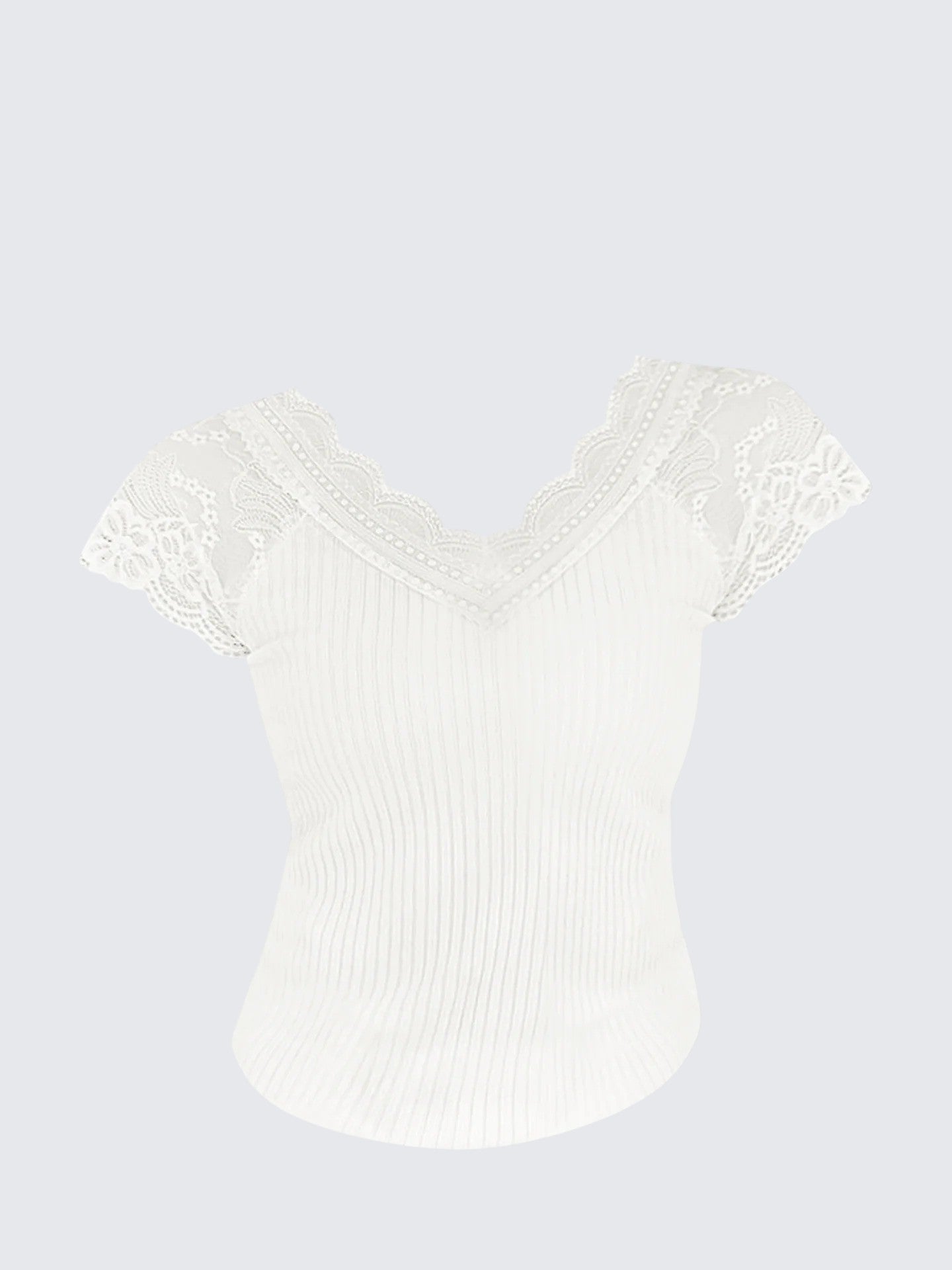 Lace V Neck Top