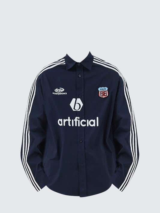 Street Stripe Long Sleeve Sports Shirt