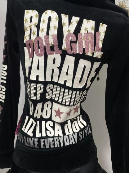 Cat-Ear Fur-Collar Hoodie Jacket [Spring-Autumn] Subculture Gothic Rock Punk Y2K Shibuya Girl Japanese Brand E-girl Jacket