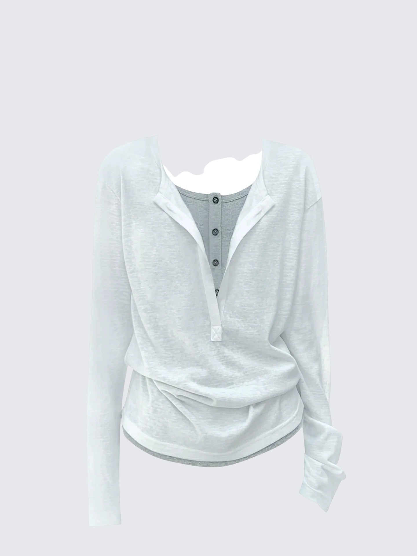 Half-Zip Layered Long Sleeve Tee Women
