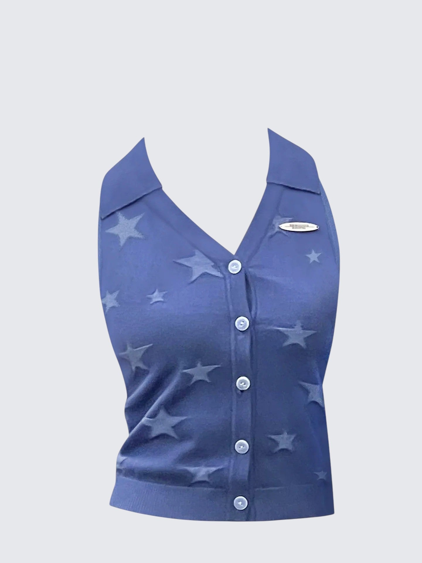 American Halter Neck Knit Tank Top