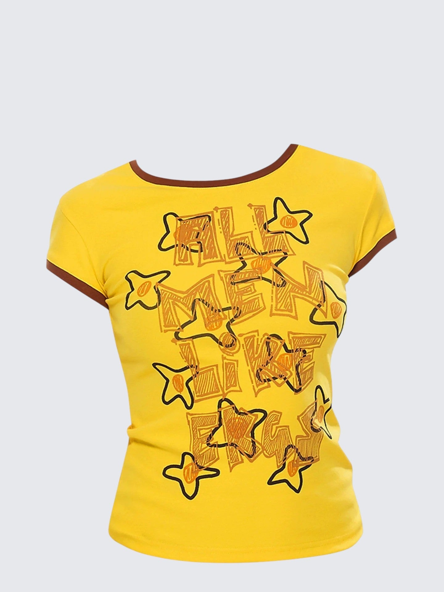 American Cute Graffiti Contrast Tee