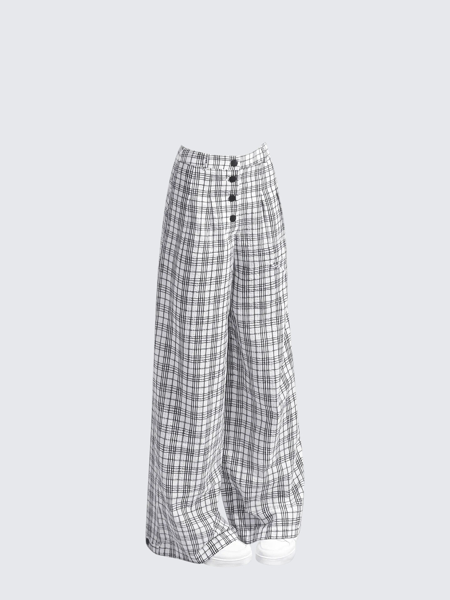 Black & White Checkered Wide Leg Pants