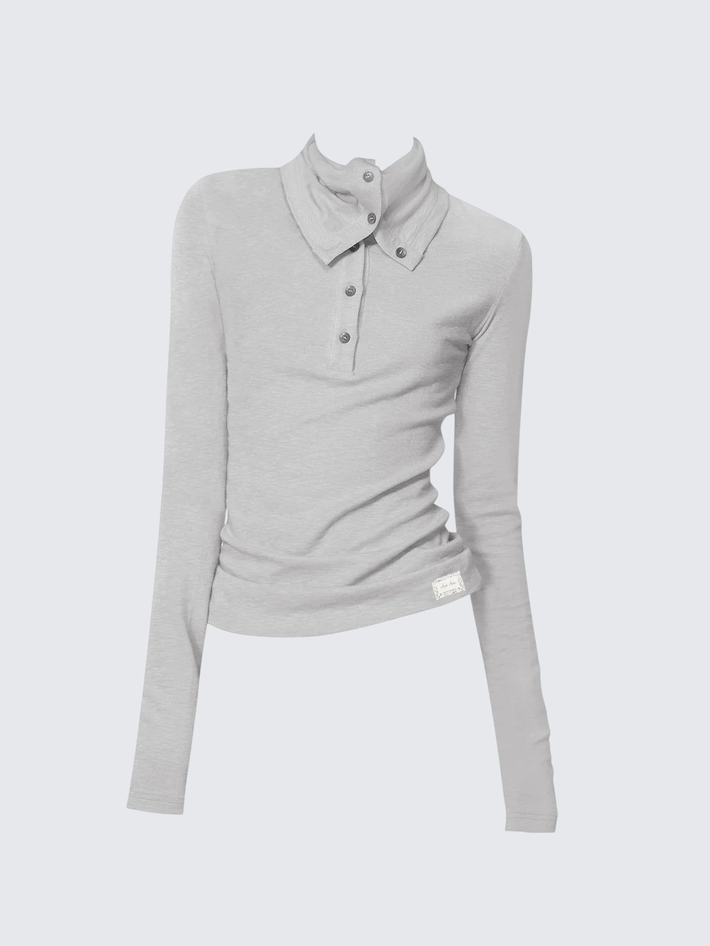 High Neck Stretch Knit Tee Women