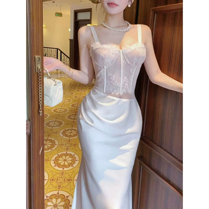 Satin Lace Mermaid Gown Prom Dress