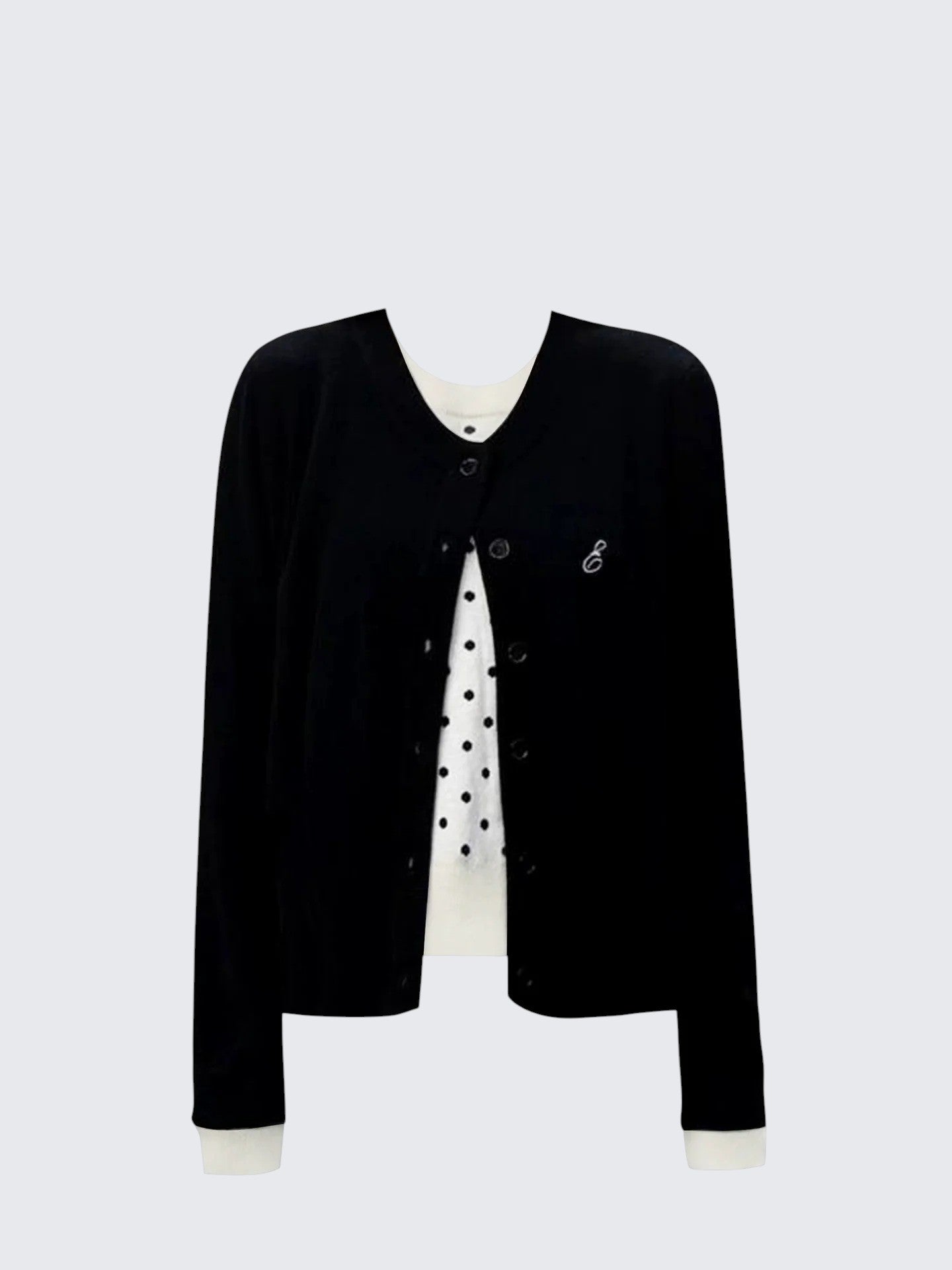 Polka Dot Layered Cardigan Women