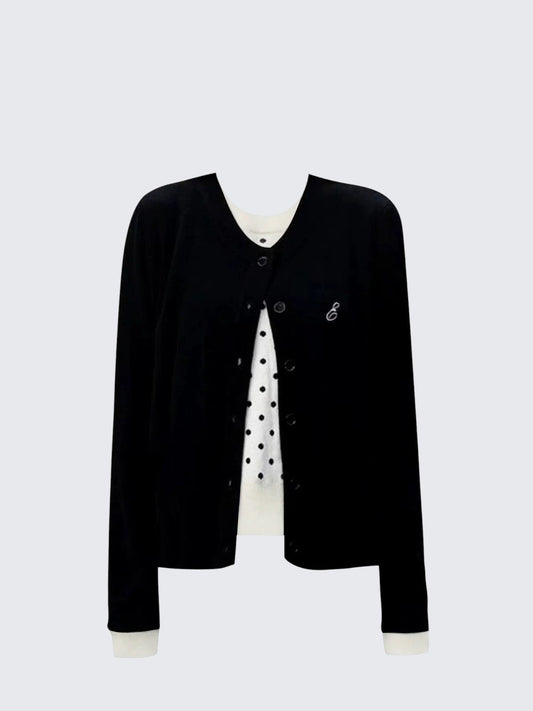 Polka Dot Layered Cardigan Women