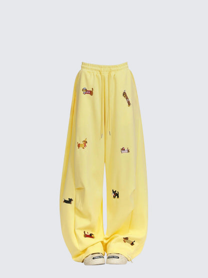 Dachshund Embroidered Sweatpants