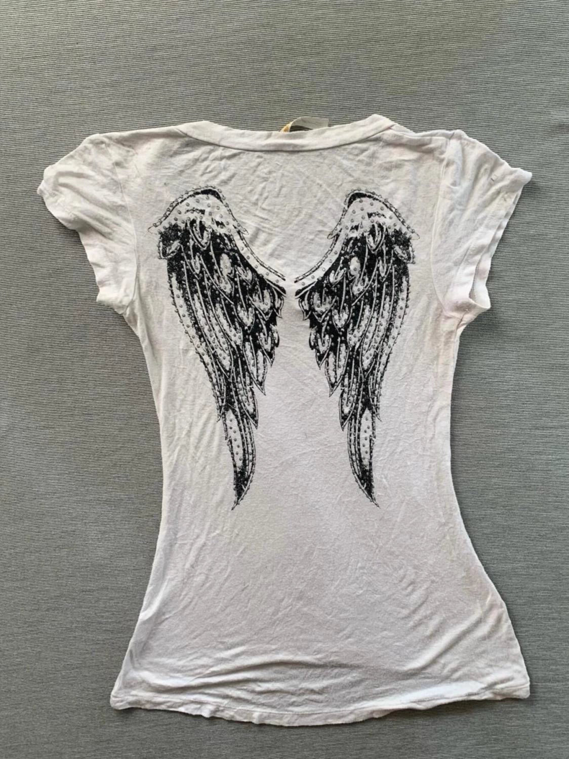 White Cross Short Sleeve Subculture Rock Punk Y2K Abi American Retro Print Light Subculture Top