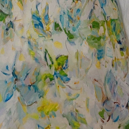 Artist’s Oil Paint Modern Chinese Floral Spaghetti Strap Gown Dress