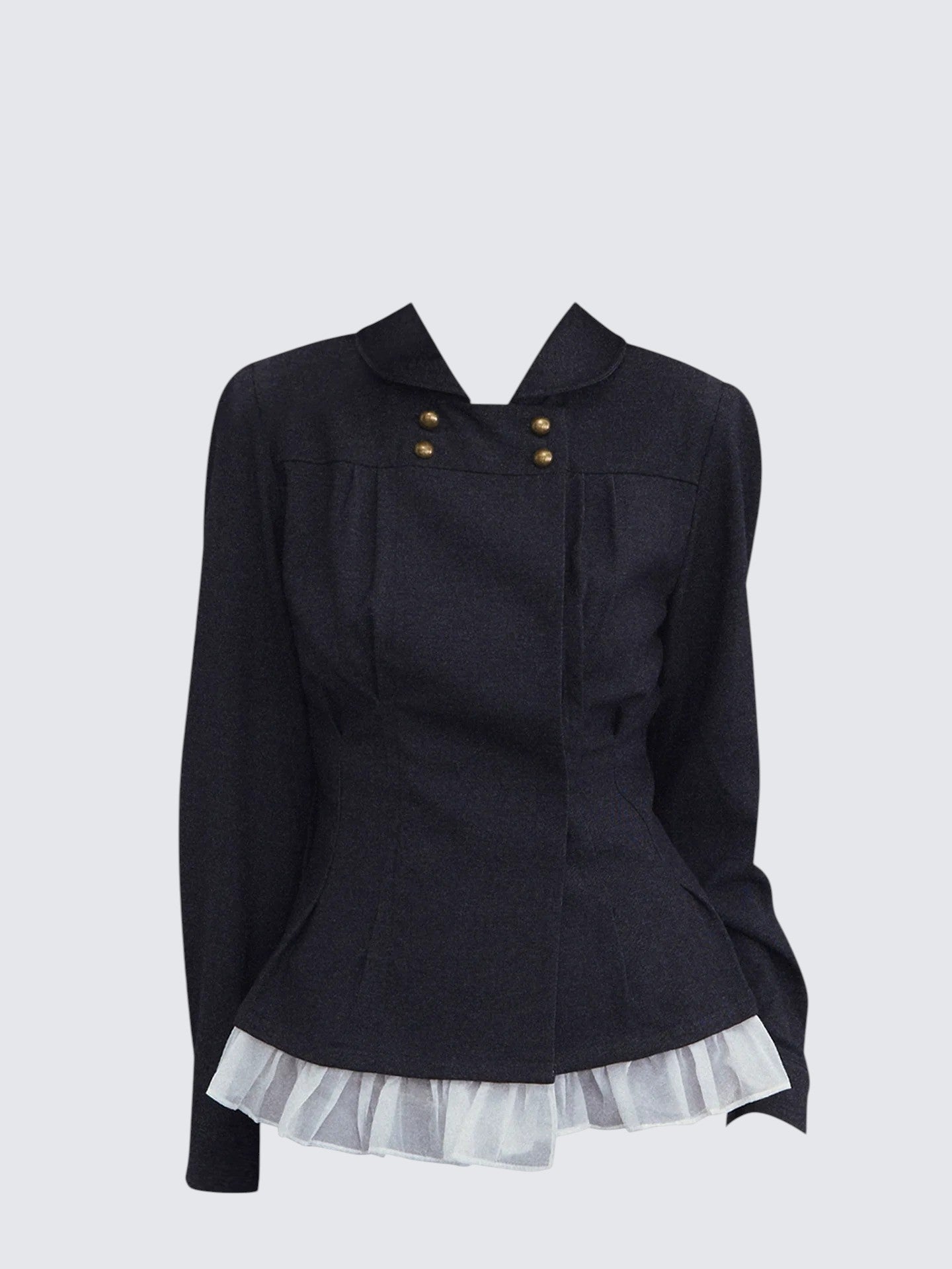 Denim Pleated Waist Shirt Jacket Women