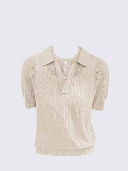 Korean Fake Layered Polo T-Shirt