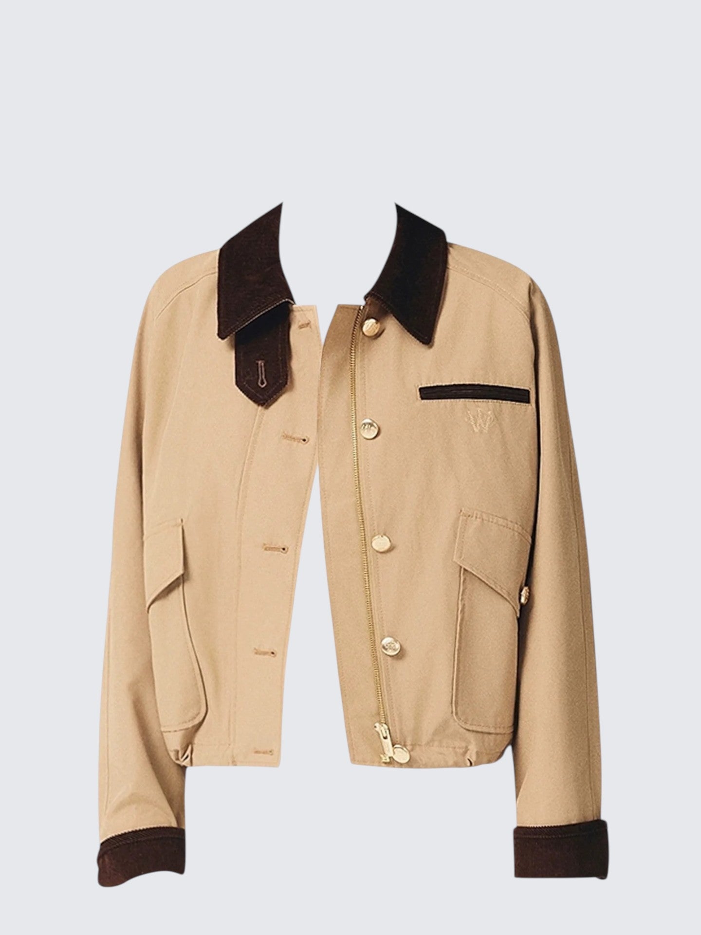 Vintage Collared Short Jacket