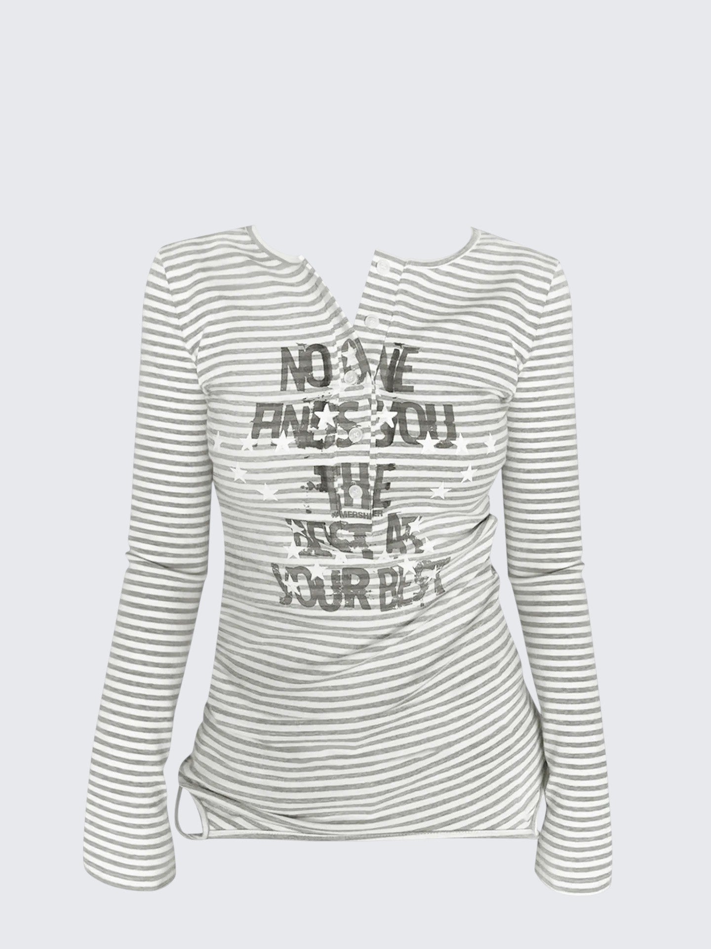 Striped Print Y2K Tee Women