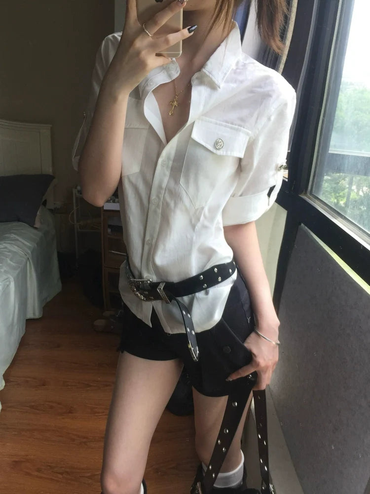 Cleanfit White Short Sleeve Shirt Work & Casual Summer Top