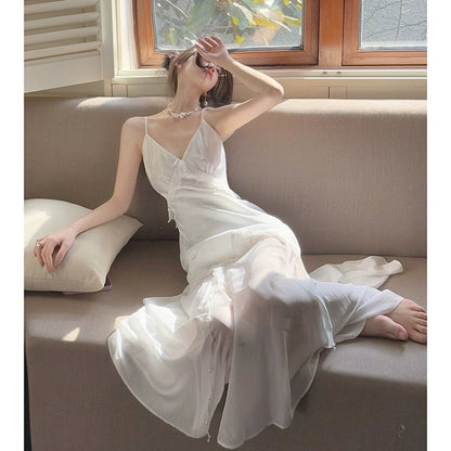 French White Pearl Mermaid Gown Dress