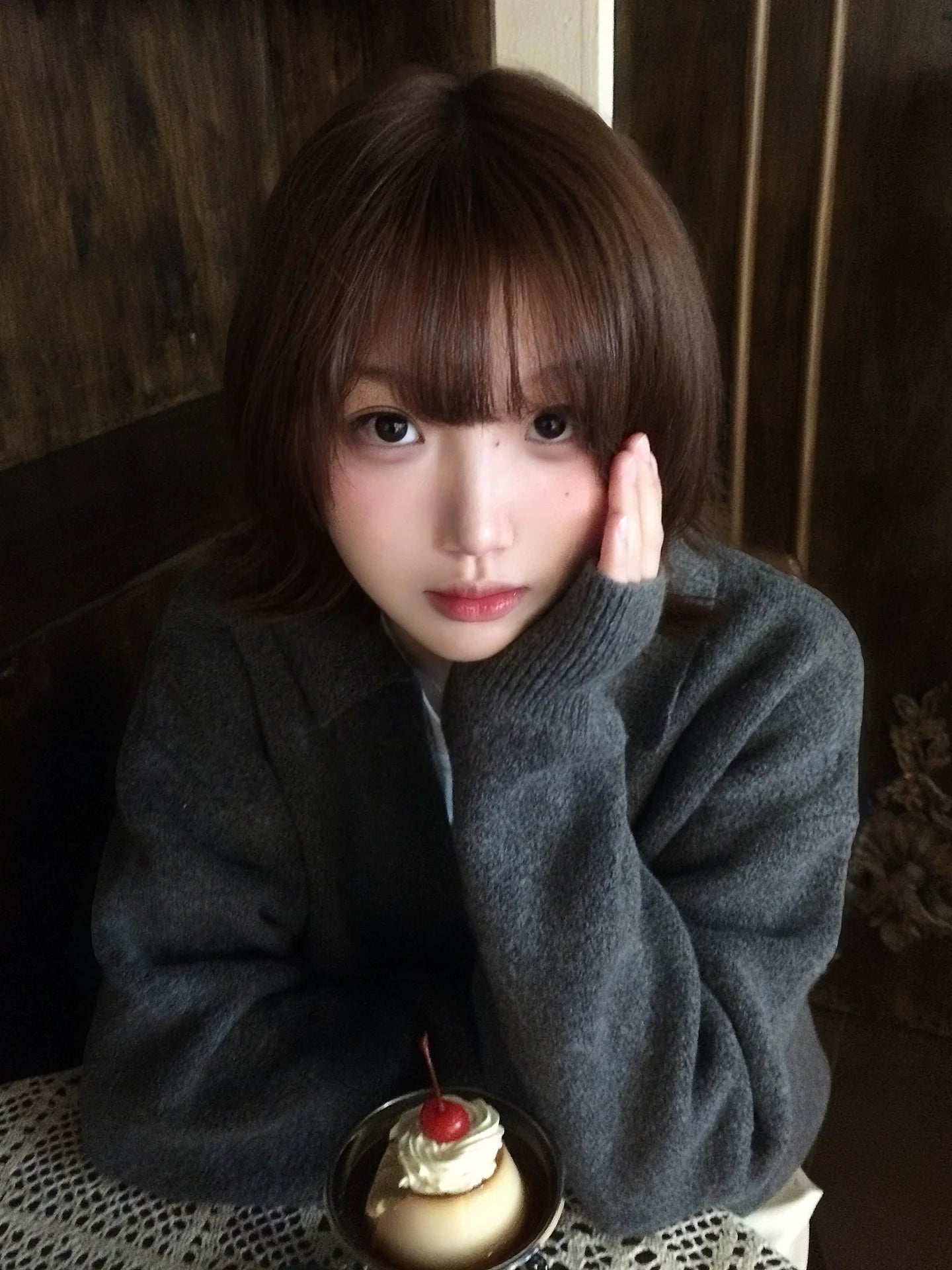 Korean Lazy V-Neck Embroidered Sweater Autumn-Winter Vintage Knit Pullover Loose Fit Top