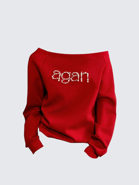 Vintage Asymmetrical Shoulder Sweatshirt