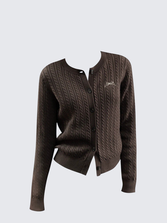 Korean Braided Cardigan Women