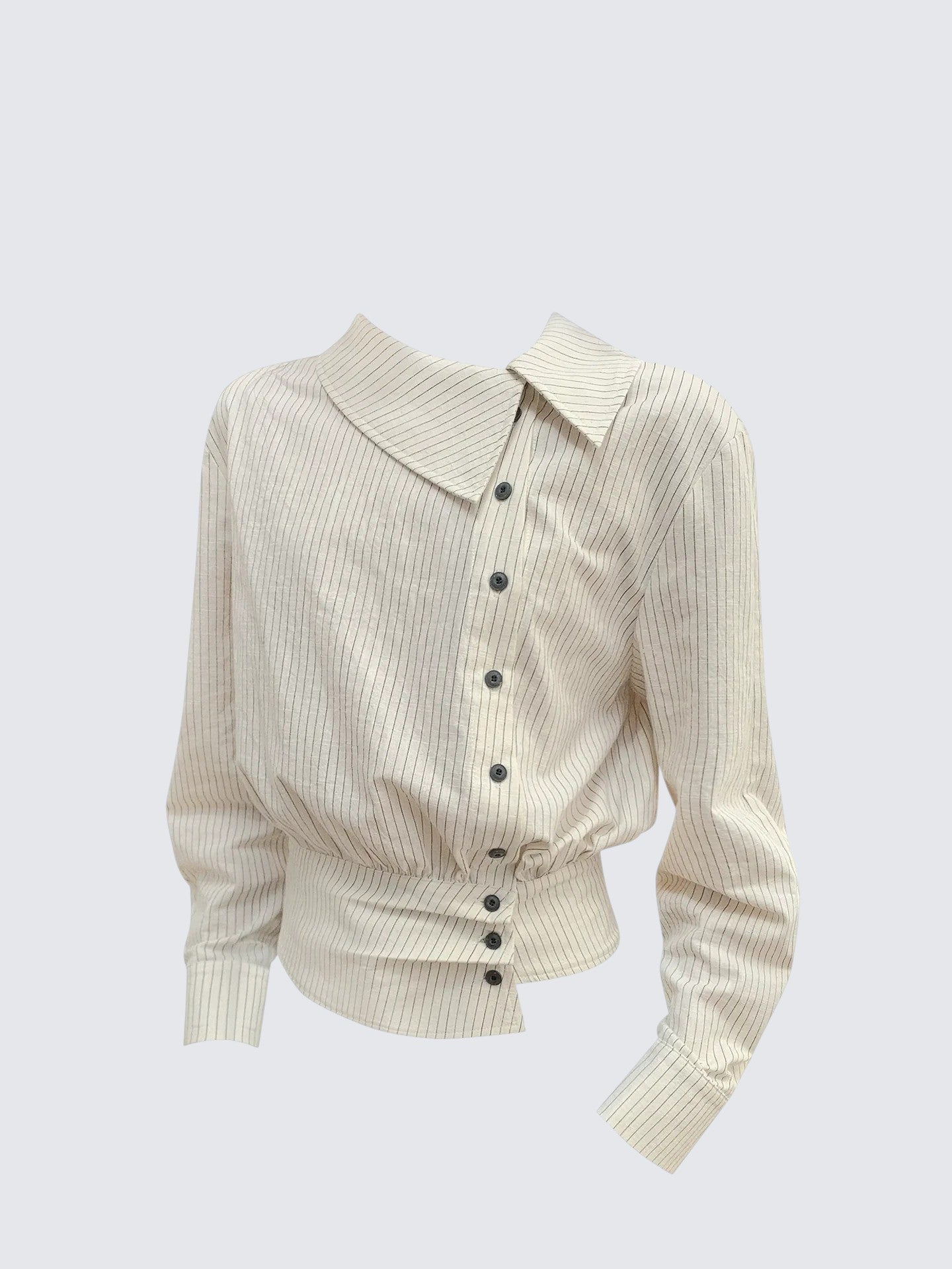 Striped Irregular Hem Shirt Women