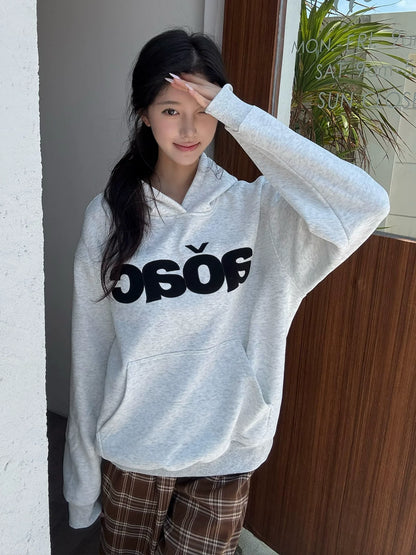 Retro Applique Embroidered Hoodie