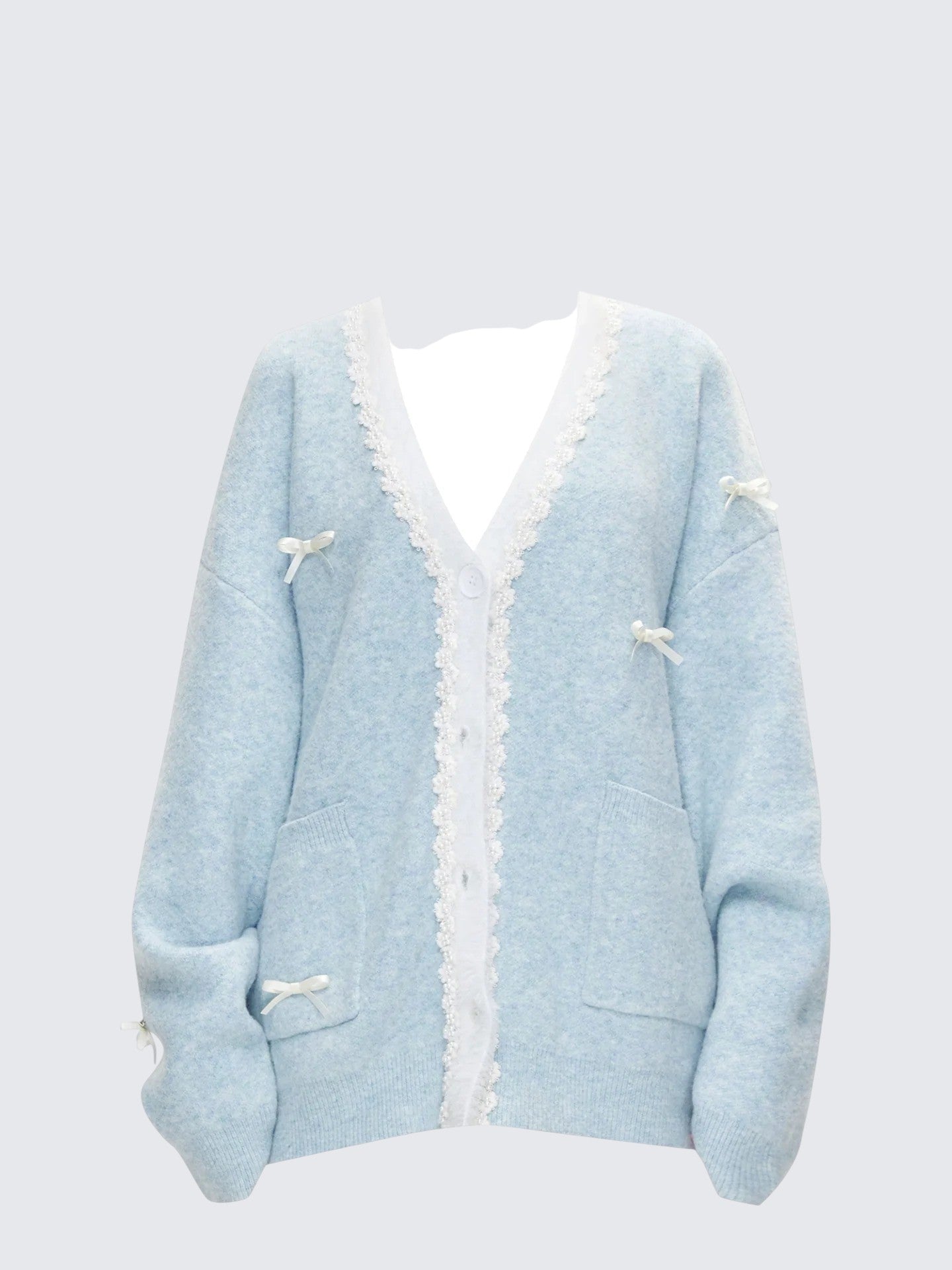 Korean Bow Knit Cardigan