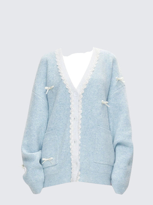 Korean Bow Knit Cardigan