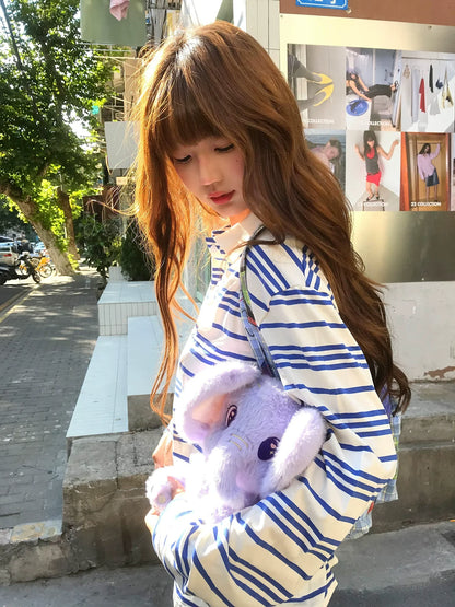 Blue Striped Polo Tee