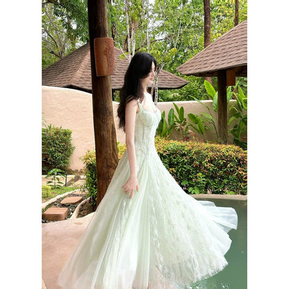 Green Sequin Tulle Gown Prom Dress
