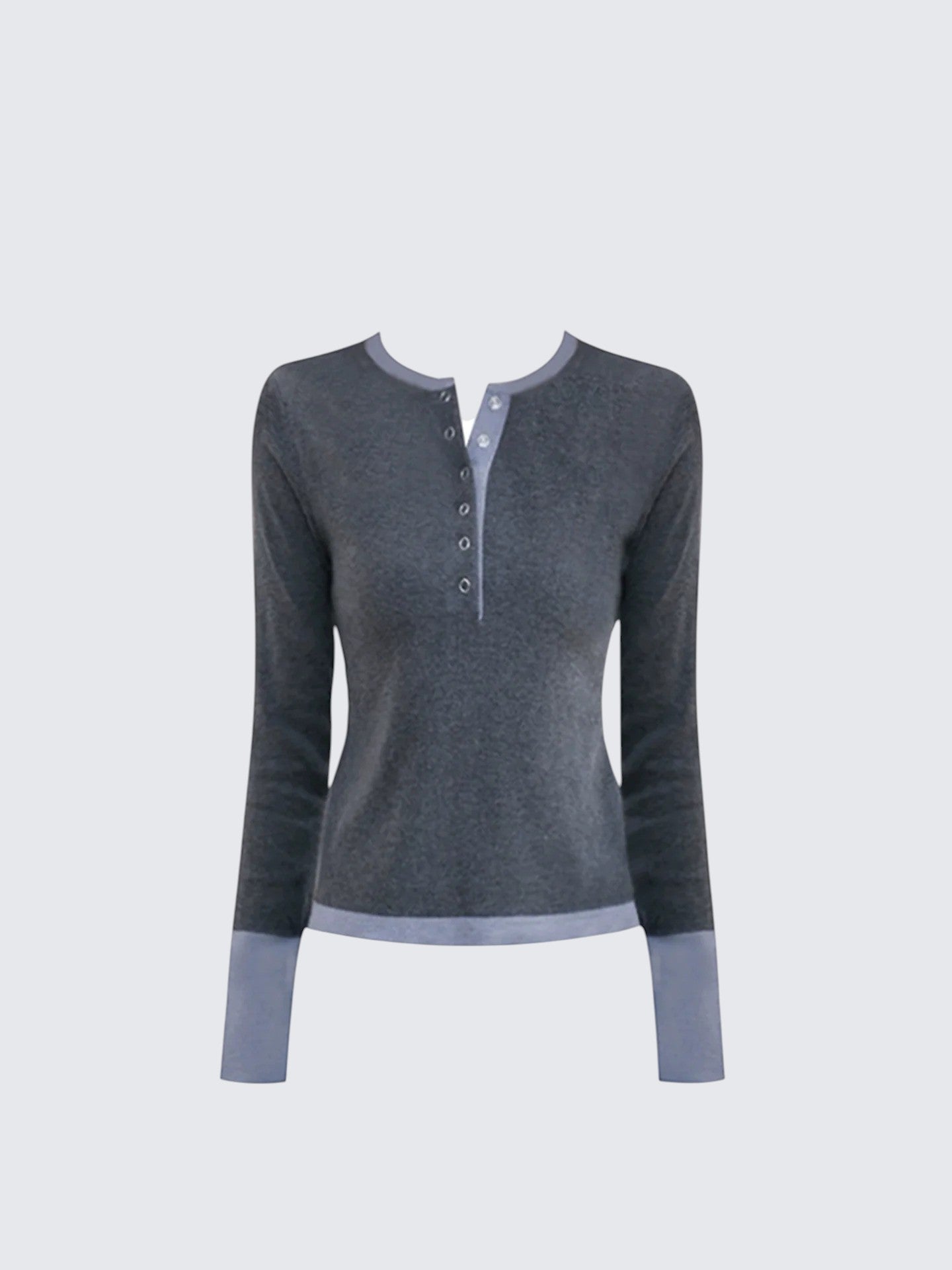 Colorblock Henley Layered Knit Women