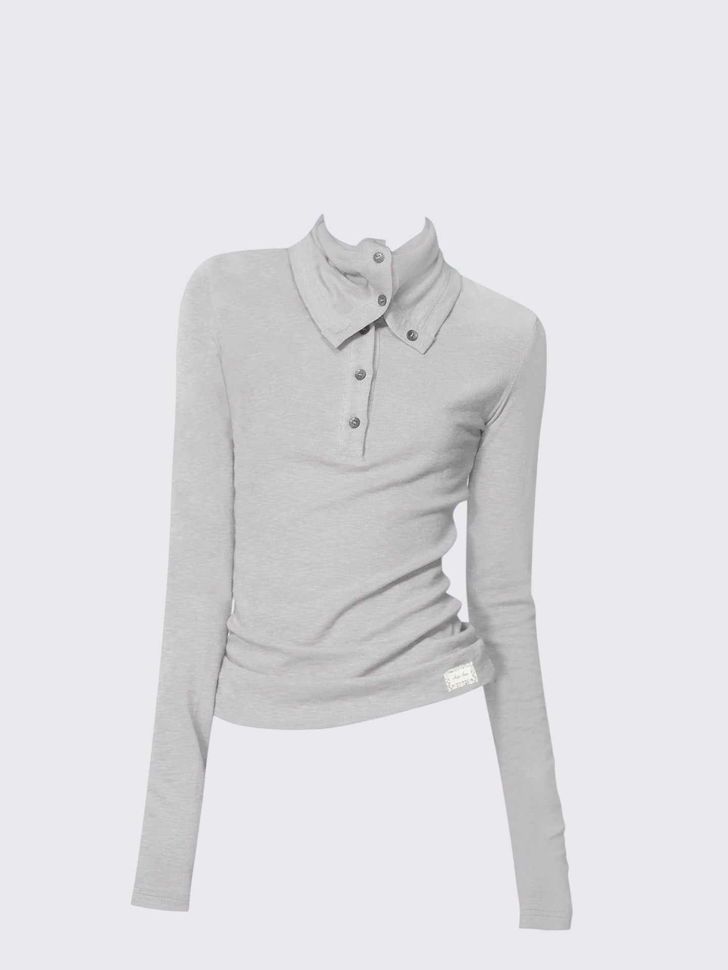 High Neck Stretch Knit Tee Women