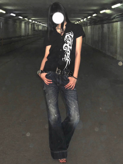 Black Waist Short Shirt