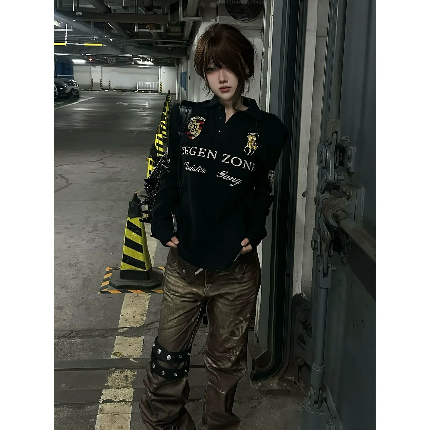 American Black Gold Embroidered Tee