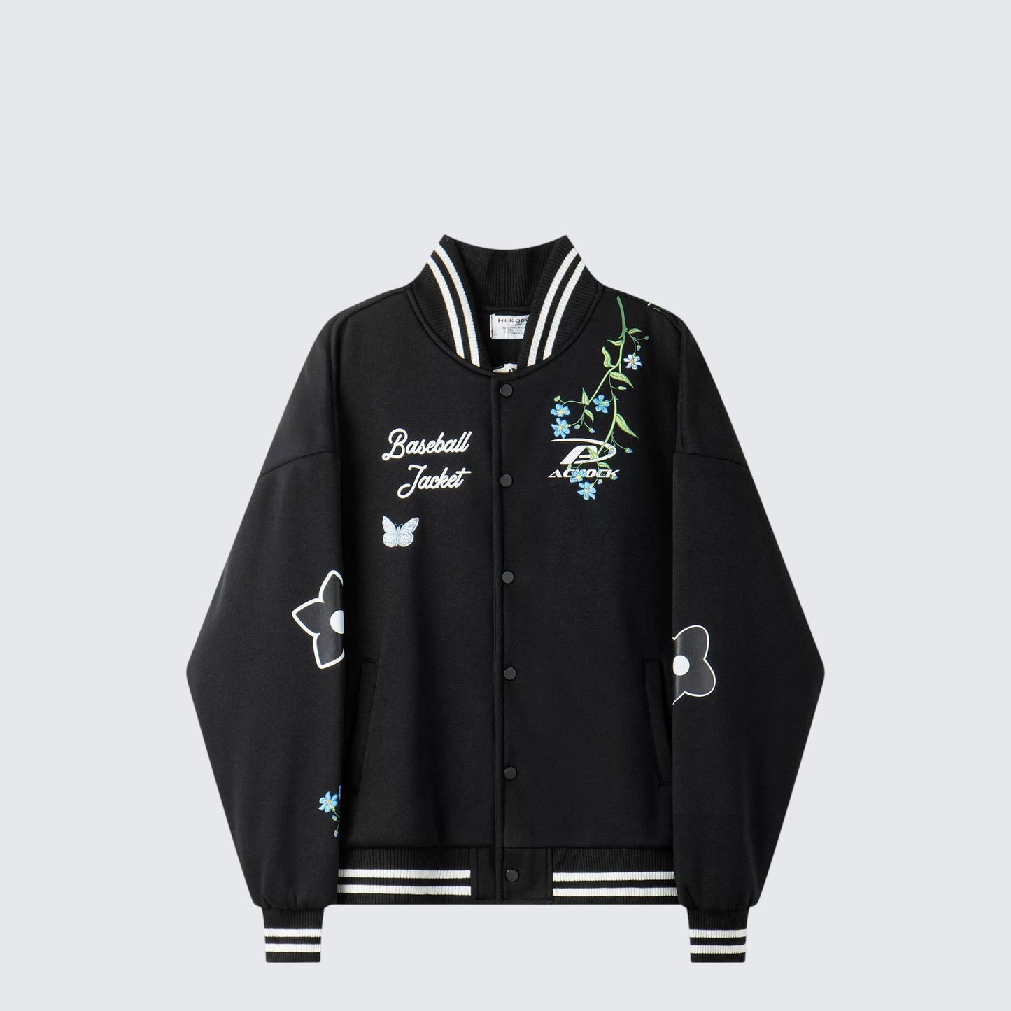 American Highstreet Floral Embossed Baseball Jacket